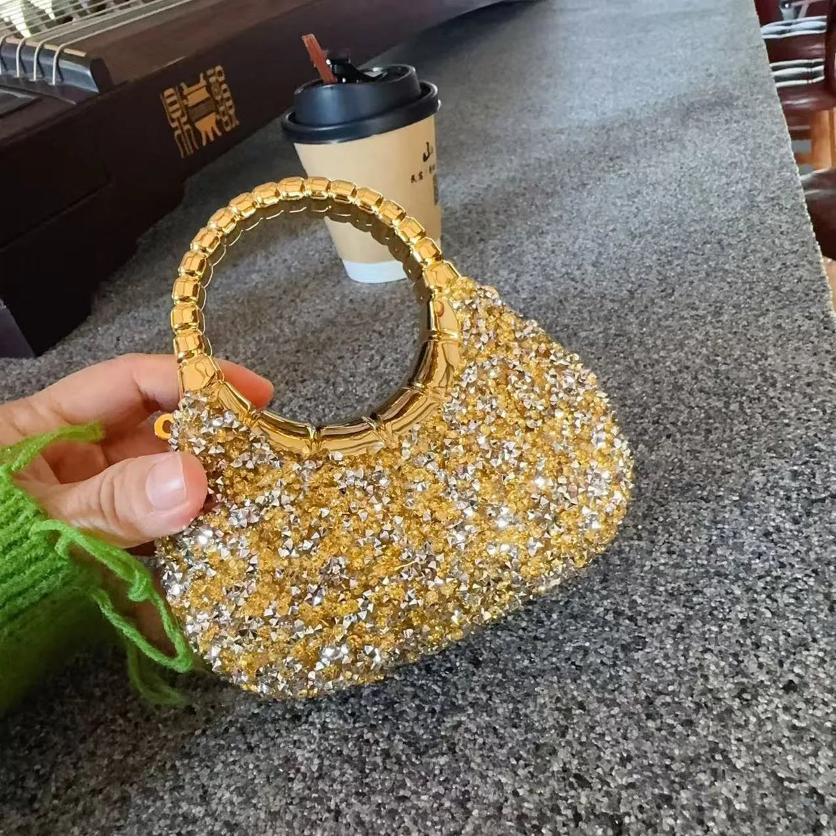 Heart Shaped Sequined Evening Clutch Bag For Party Weddings