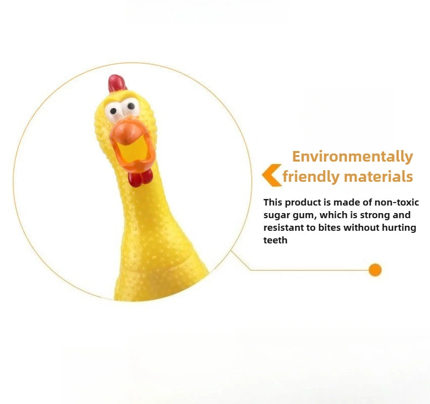 DKSTINYE Squeaky Chicken Dog Toy Squeaker Rubber Chew