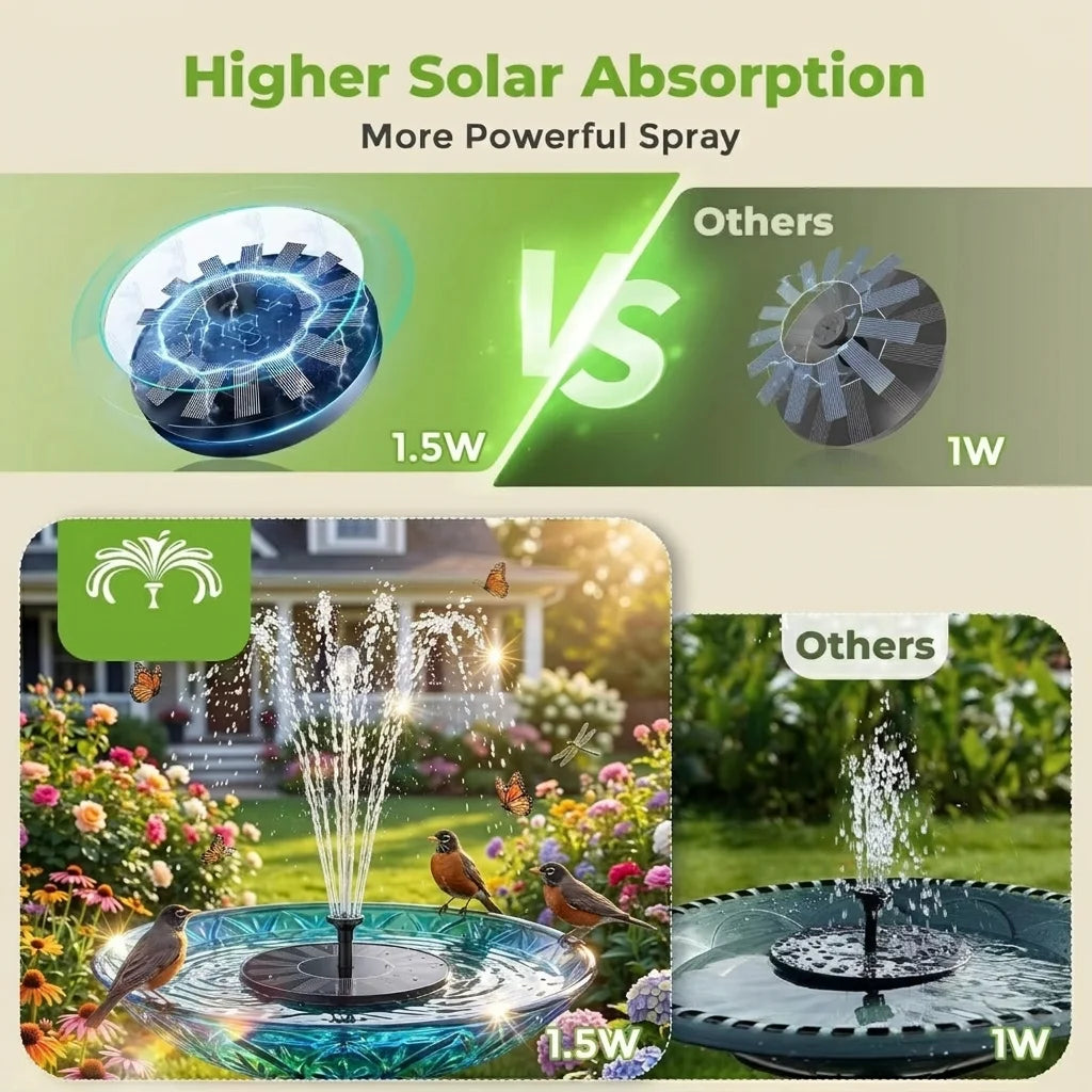 Floating Solar Fountain With 6 Nozzles and 4 Crash Bars
