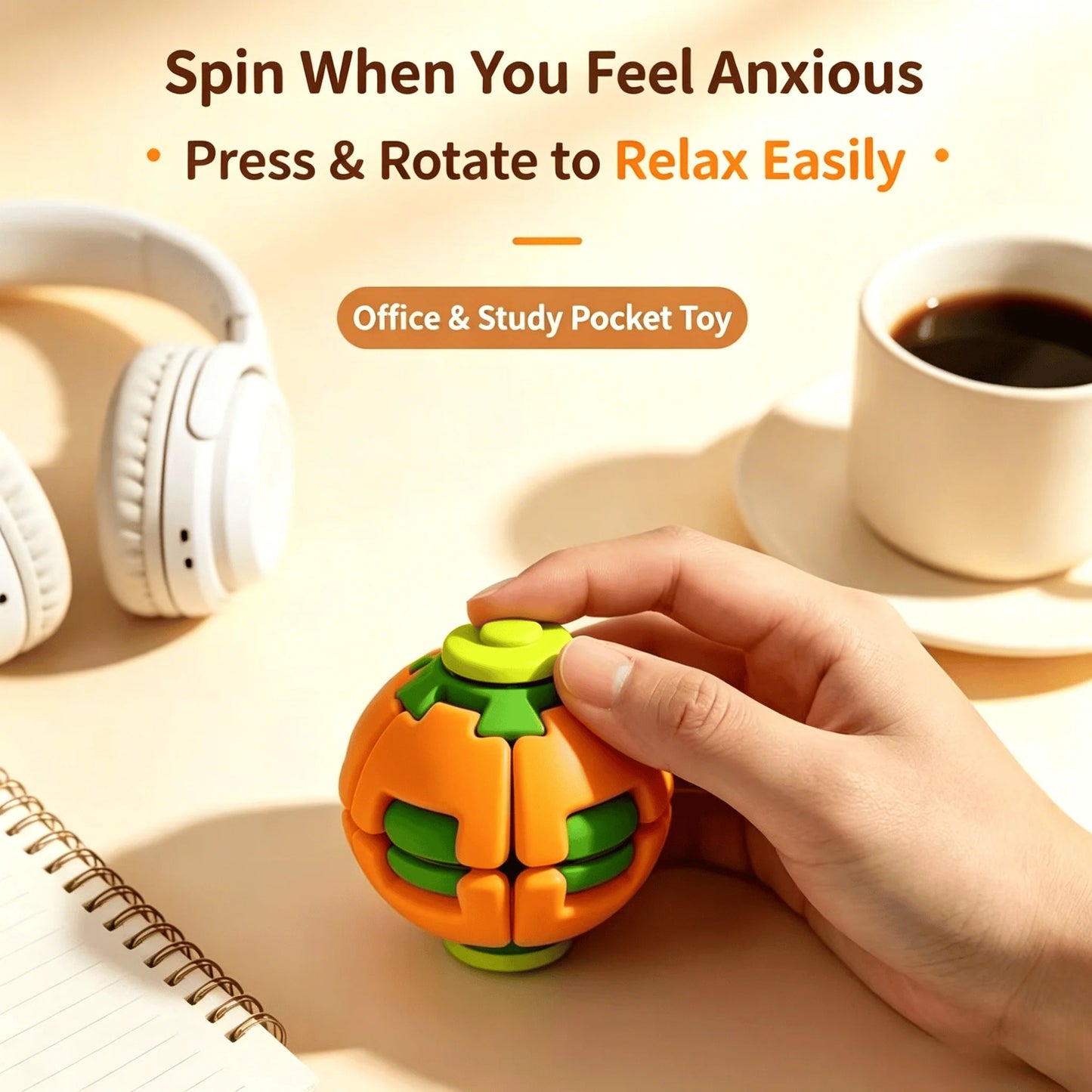 Premium 3D Printed Rotating Fidget Ball Stress Relief Desk Spinner
