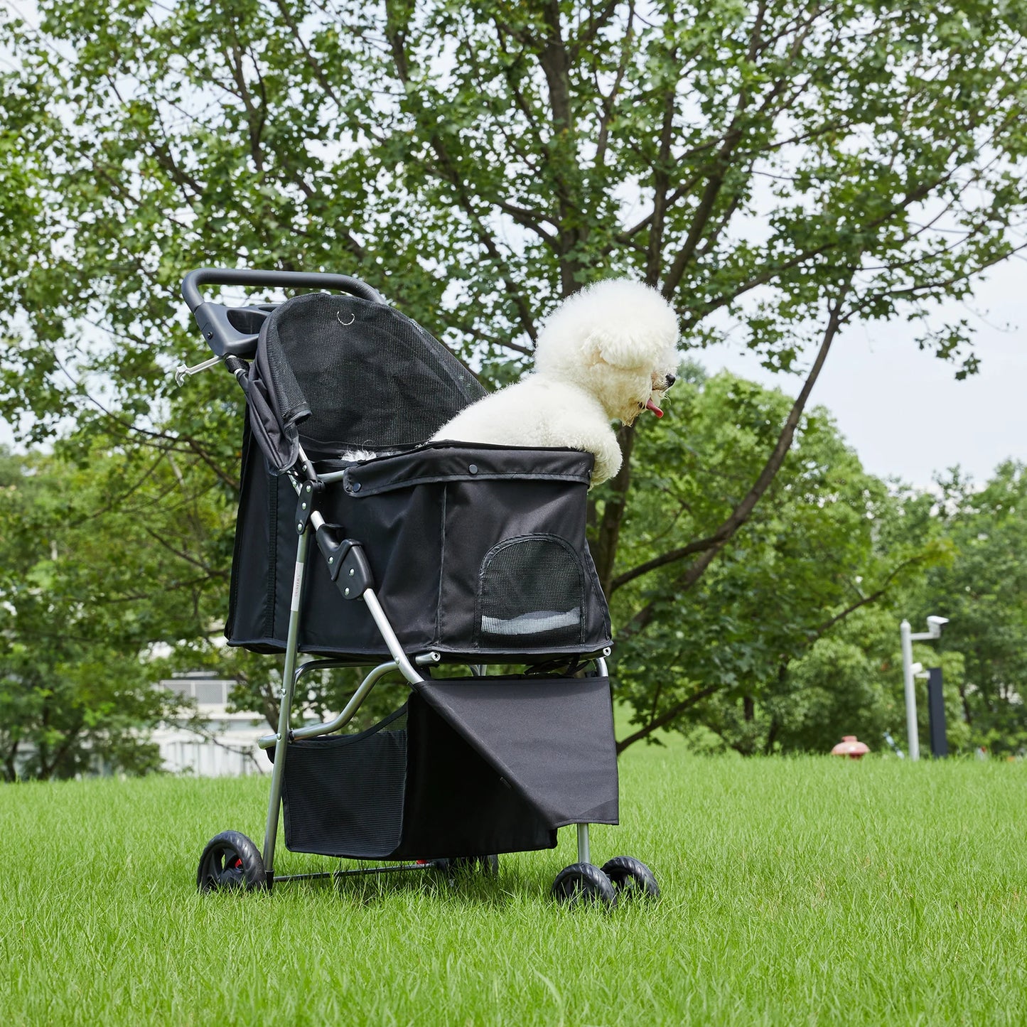 JHK Foldable Pet Stroller Three Wheel For Small Dogs Cats