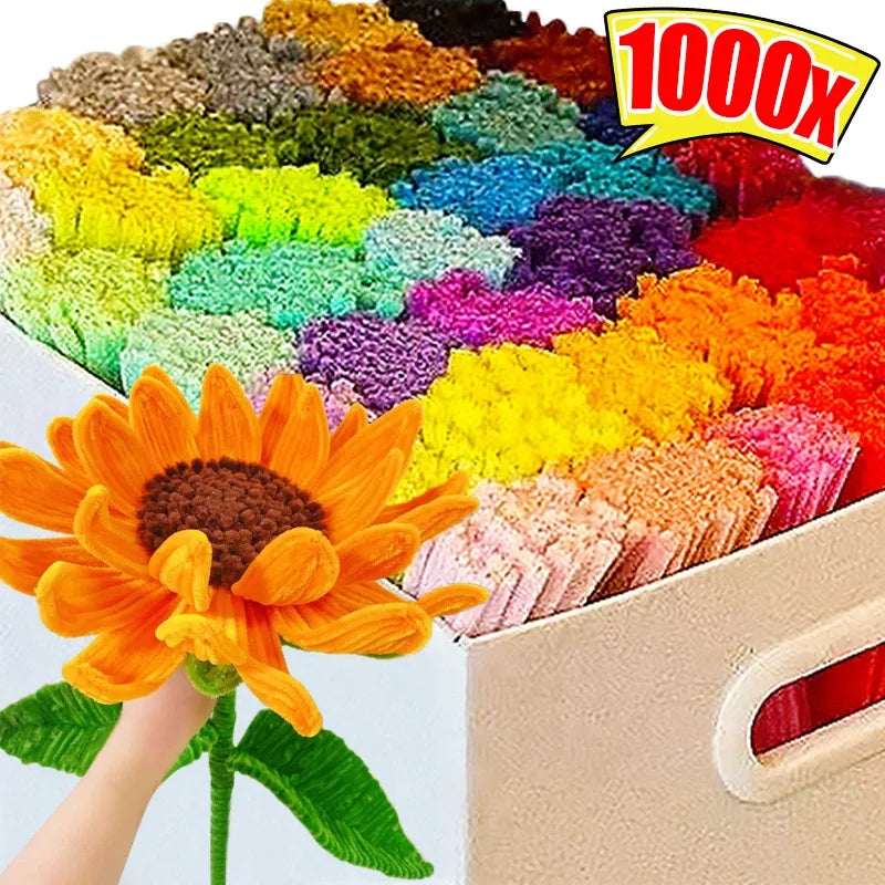 NONEDIY Toys Chenille Pipe Cleaners Fluffy Plush Stems