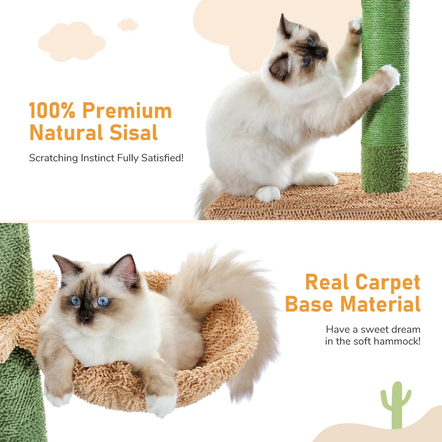 PAWZ Road Cat Tree 5-Tier Floor to Ceiling Cactus Tower