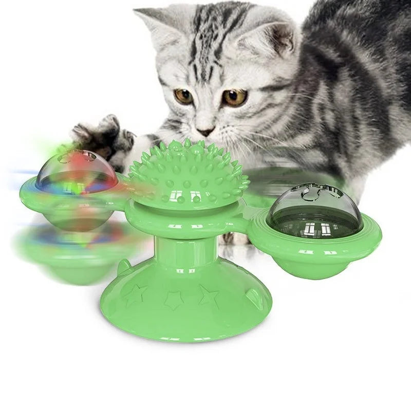 Windmill Cat Toy Interactive Puzzle Turntable For Cats