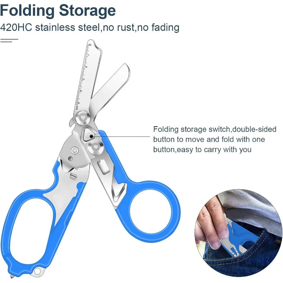Six In One Emergency Response Shears Stainless Steel Trauma Shears