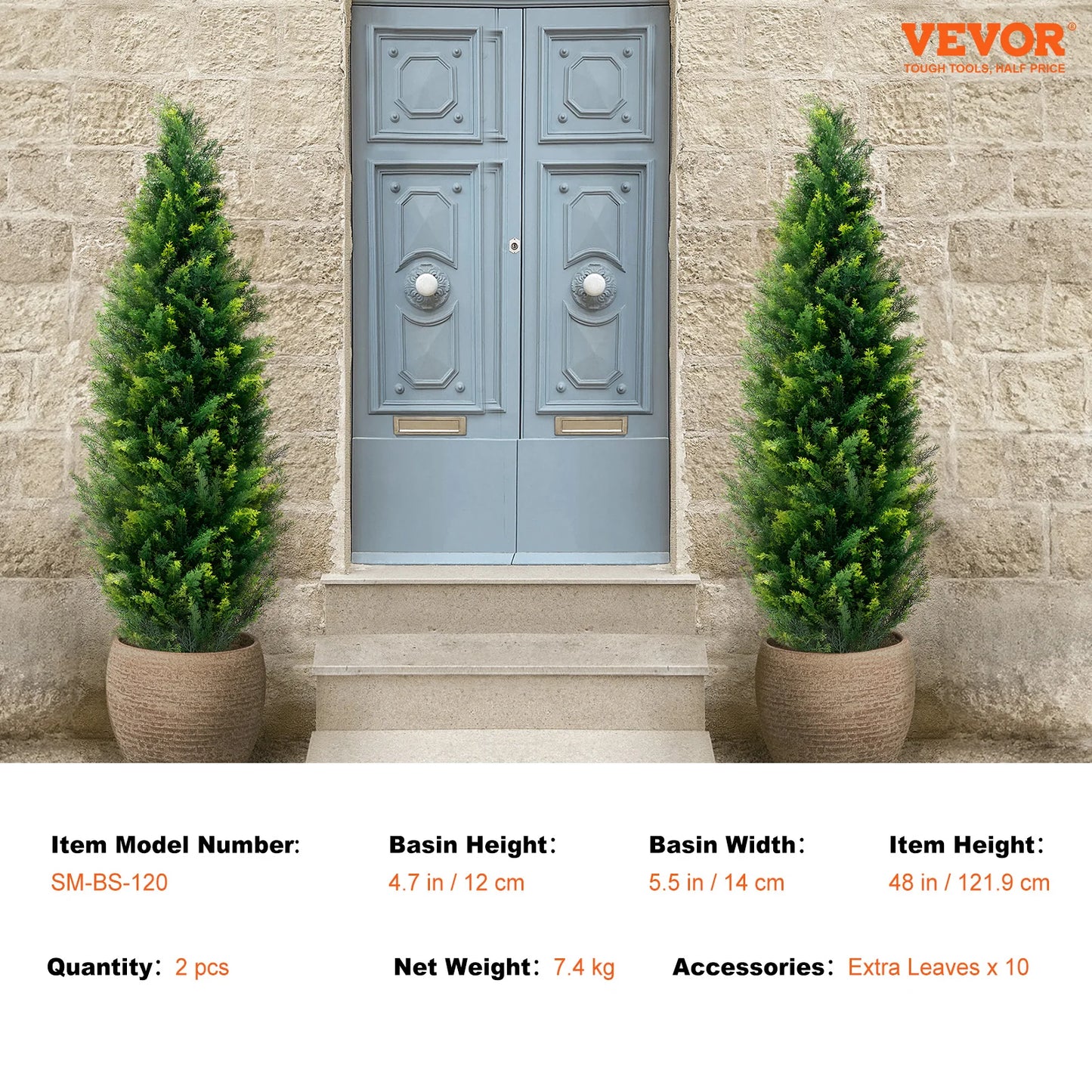 SucceBuy Artificial Cedar Topiary Tree For Indoor Outdoor Decor