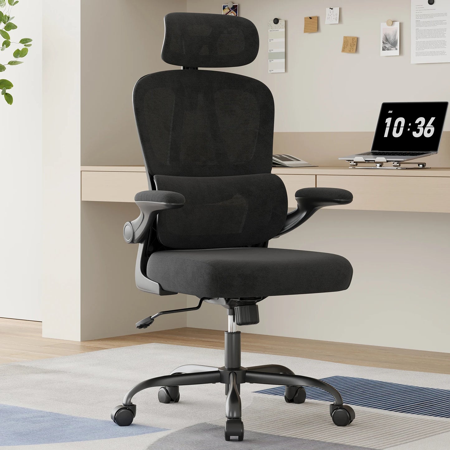 FARINI Ergonomic Office Chair With Headrest Lumbar Support High Back