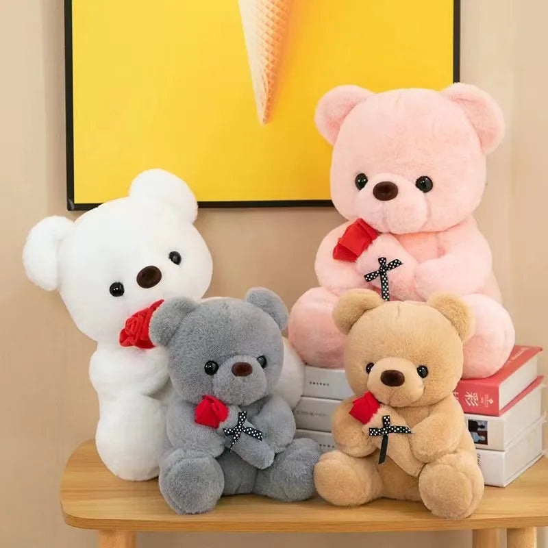 Rose Bear Plush Toy Romantic Gift For Girlfriend Valentines Day