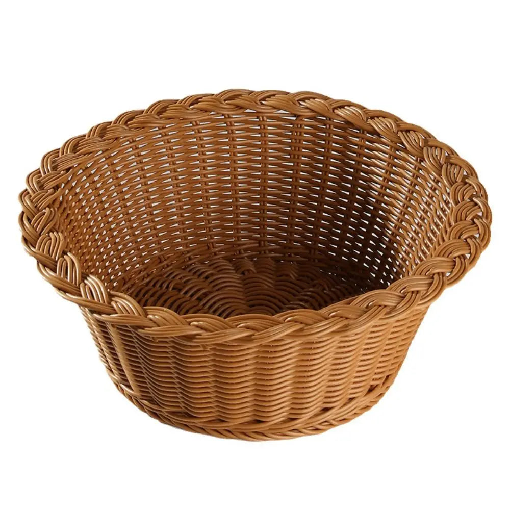 Handwoven Plastic Storage Basket For Kitchen And Home Organization