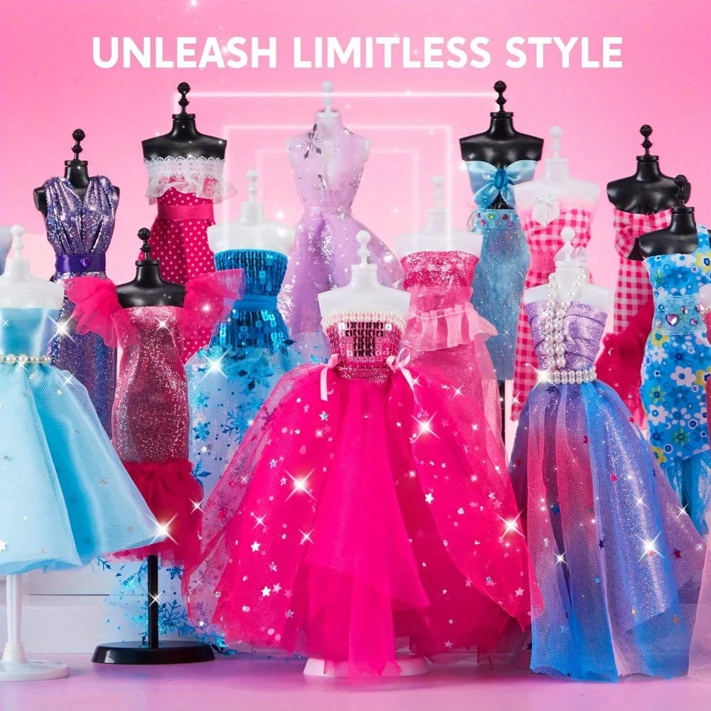 Joyfy 400 Pieces Fashion Design Crafts Kit For Kids With 3 Mannequins