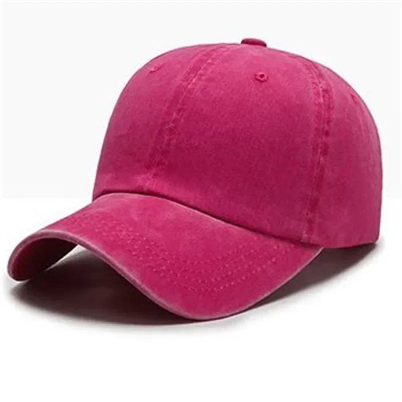 Arthmix Solid Washed Denim Baseball Cap Unisex Cotton Sun Protection Hat