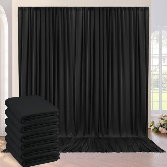 Polyester Backdrop Curtains 6 Panels Drape For Weddings And Events