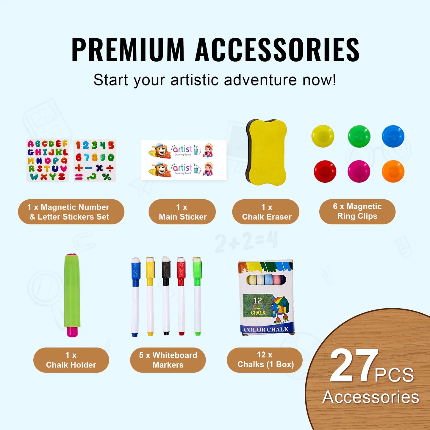 SucceBuy Children Magnetic Drawing Board with Chalkboard Art Easel WordPad Baby Color Graffiti Drawing Toys Gift for Kids Toy