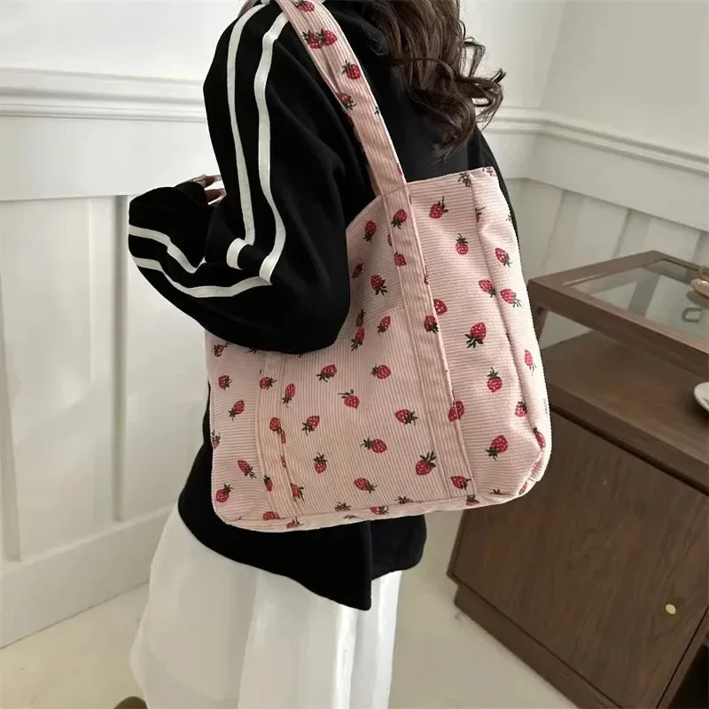 Women Polyester Bucket Bag Beach Fashion Tote Shoulder Handbag Versatile