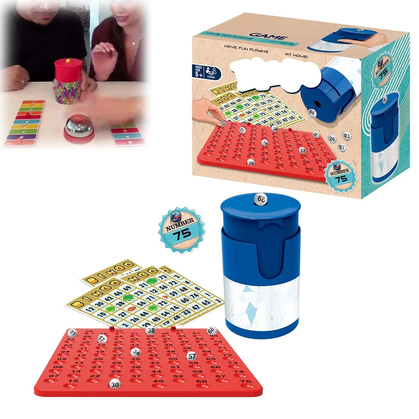 Generic Color Line Bead Grabbing Board Game For Two Players - Sensory Fun With 90 Beads 6 Code Cards And 1 Bell