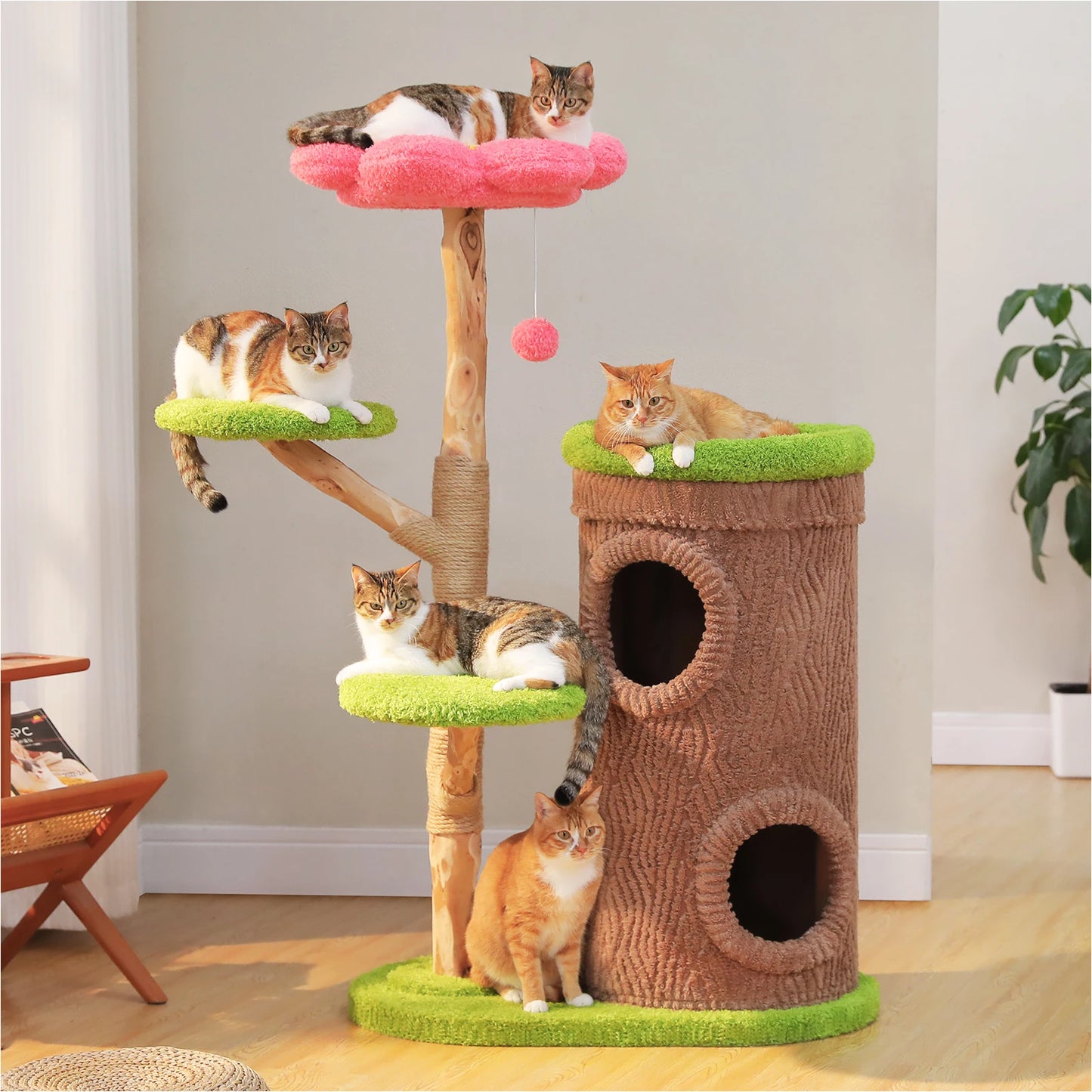 PAWZ Road Cat Tree Tower With Four Condos Scratching Posts