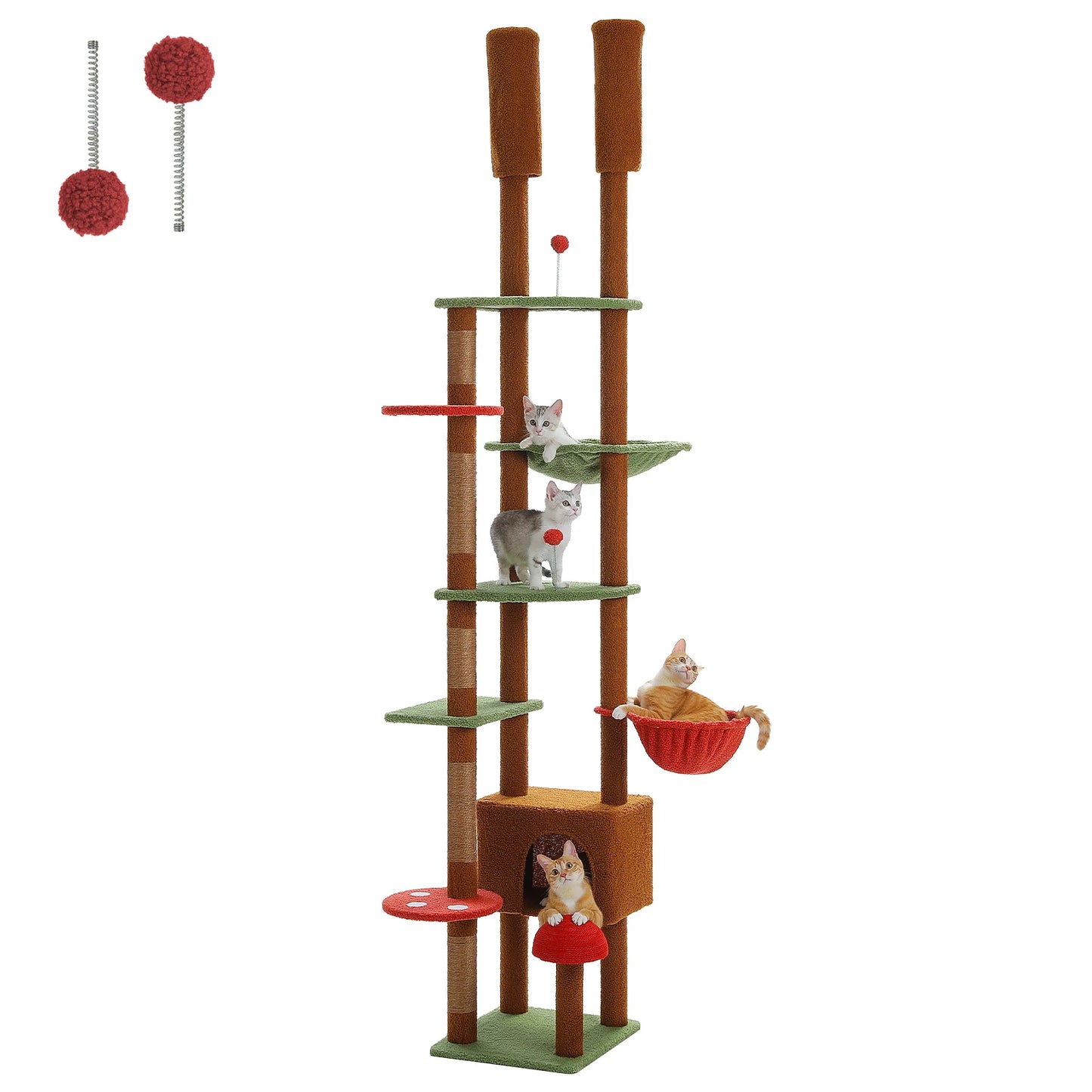 PAWZ Road Adjustable Wooden Cat Tree With Sisal Posts