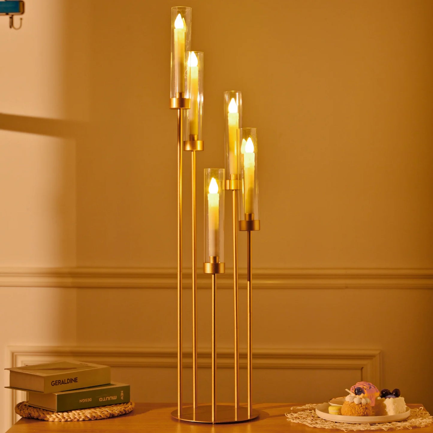 VINCIGANT Floor Candelabra Five Arm Candle Holder LuxuriousWeddingReceptionDecorCollection