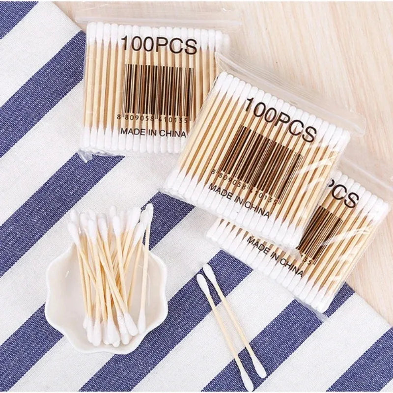 500pcs Double Head Cotton Swab Women Makeup Cotton Buds Tip for Wood Sticks Nose Ears Cleaning Health Care Tools 2030