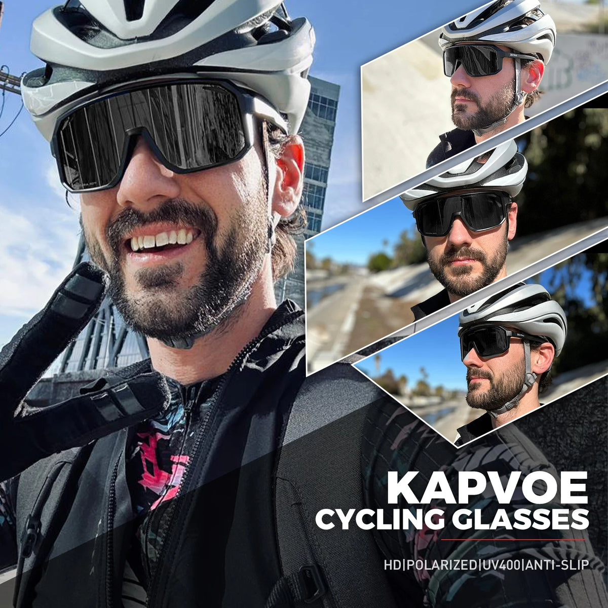 Kapvoe Polarized Cycling Sunglasses With UV400 Protection For Sports