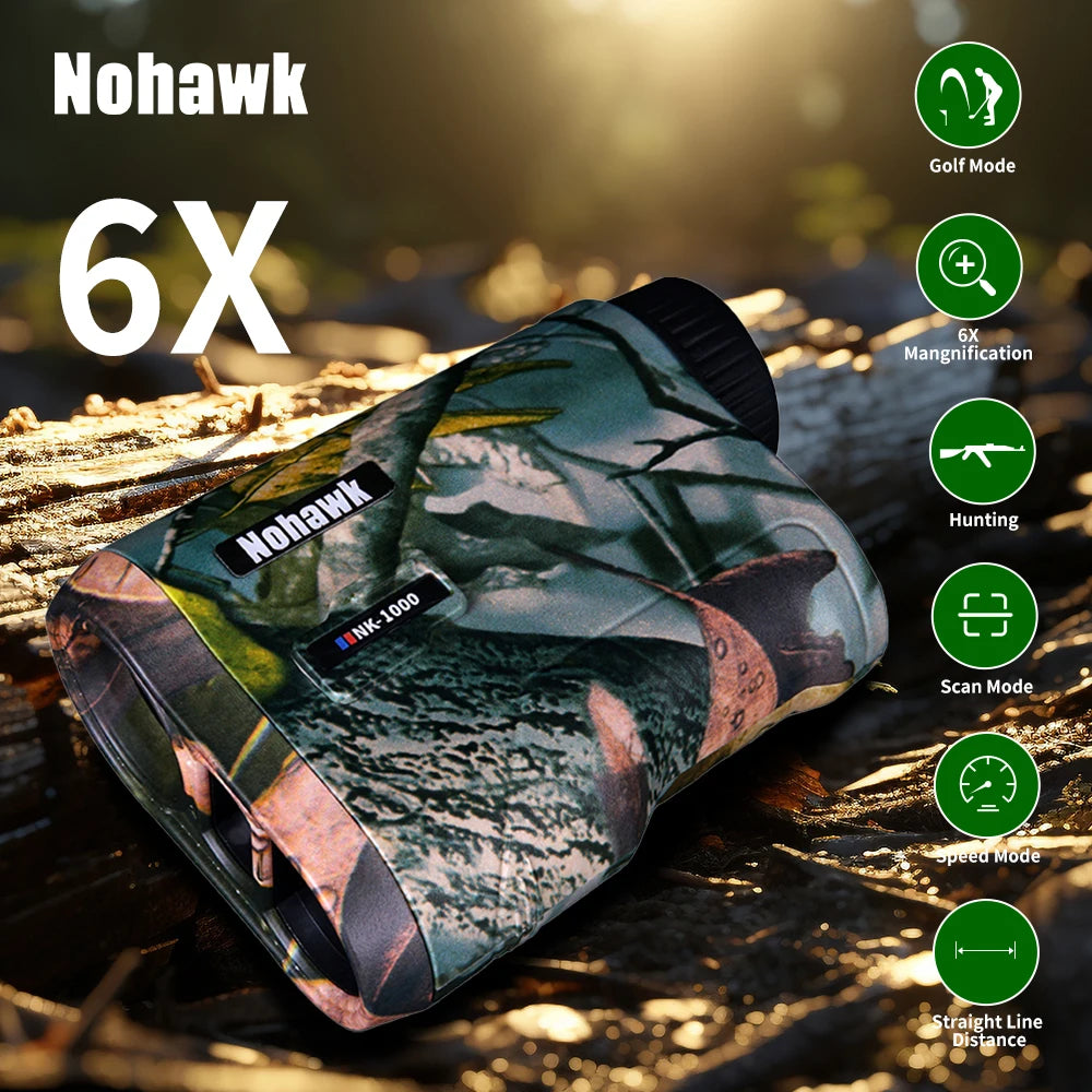 Nohawk Hunting Rangefinder 1000M 6x Magnification For Outdoor Use