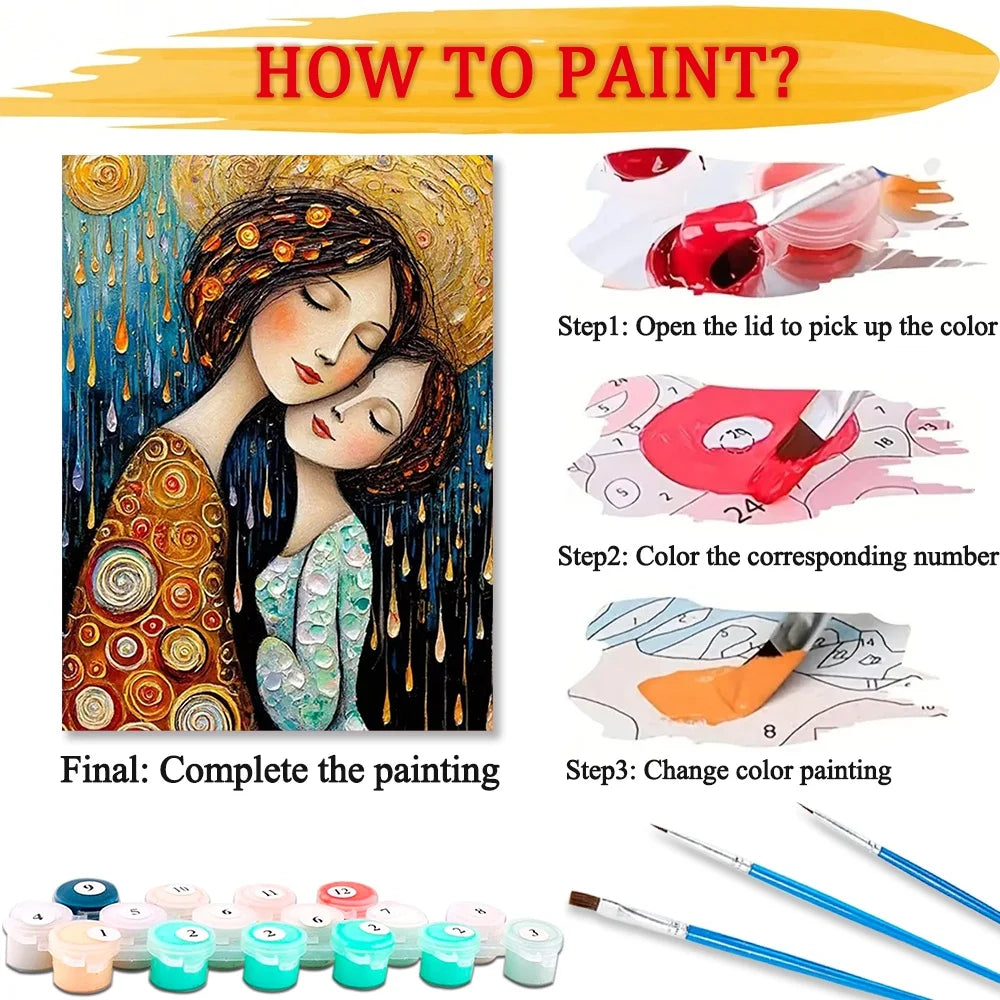 Cartoon Woman Paint By Numbers Kit On Canvas For Adults Valentines Gift Decor
