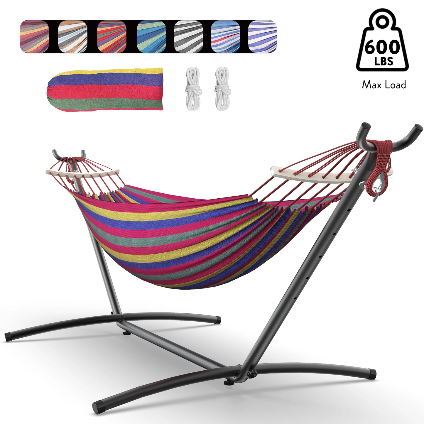 GYROOR Adjustable Stand Hammock With Storage Bag And 600lb Capacity