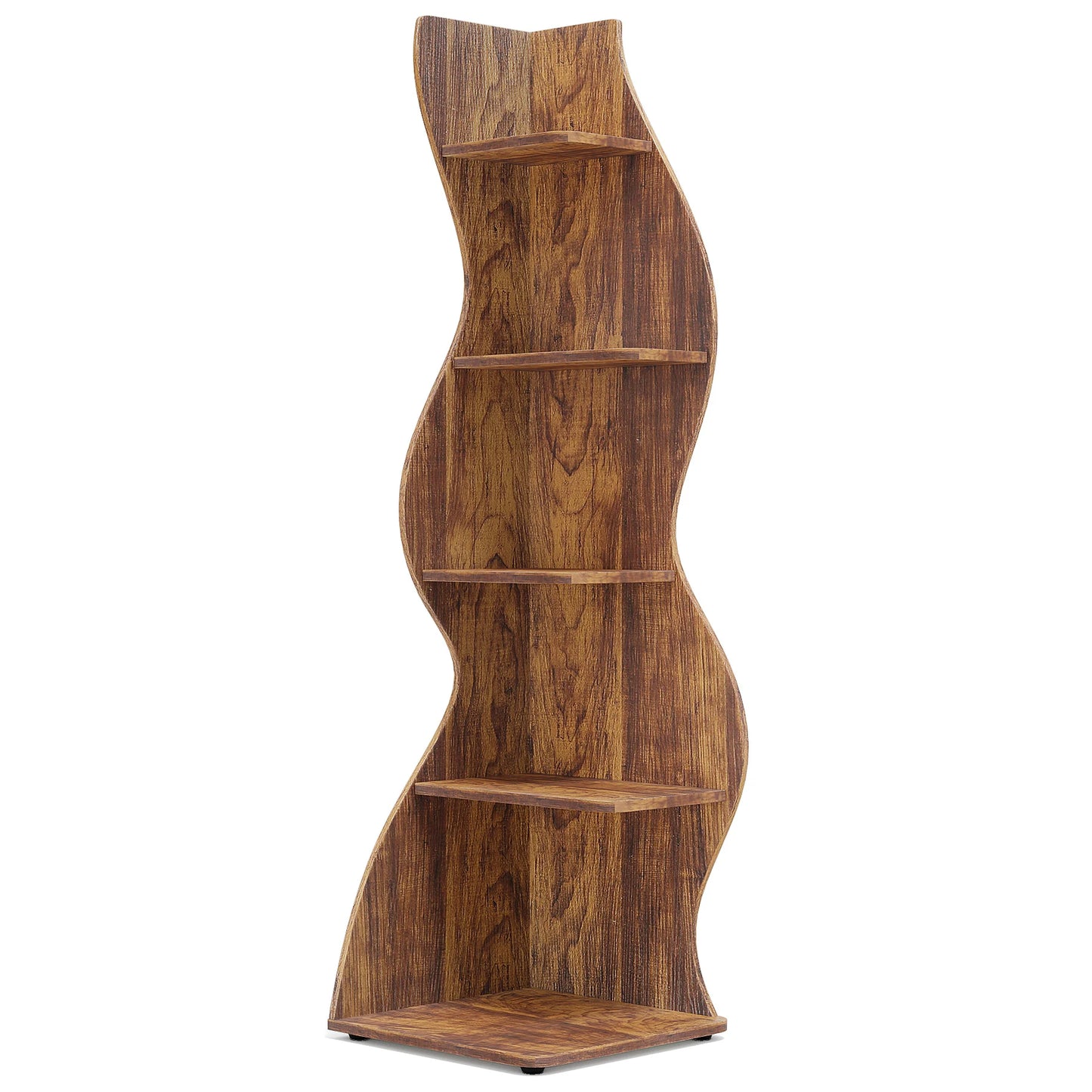 Tribesigns Modern 5 Tier Wooden Corner Storage Shelf