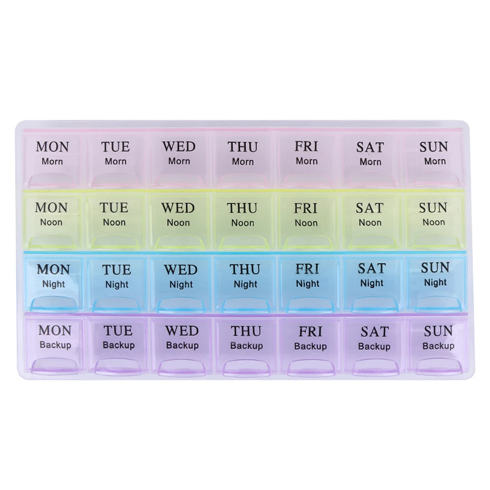 Weekly Pill Organizer Case With Seven Day Dispenser And Splitters