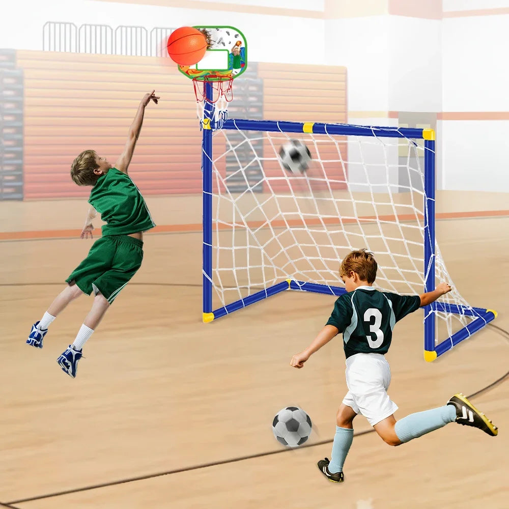 Kmoist 2 In 1 Sports Toy Basketball And Football Goal