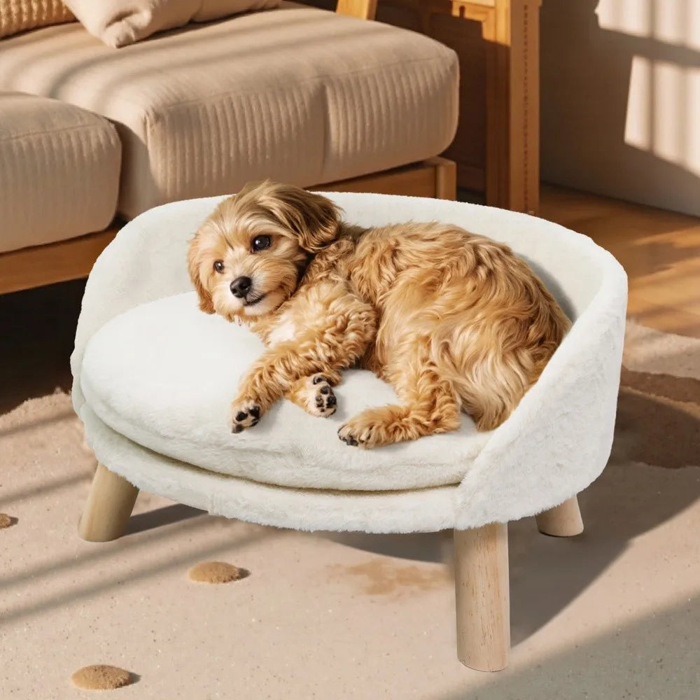 BORWART Elevated Dog Cat Sofa Bed With Removable Cushion