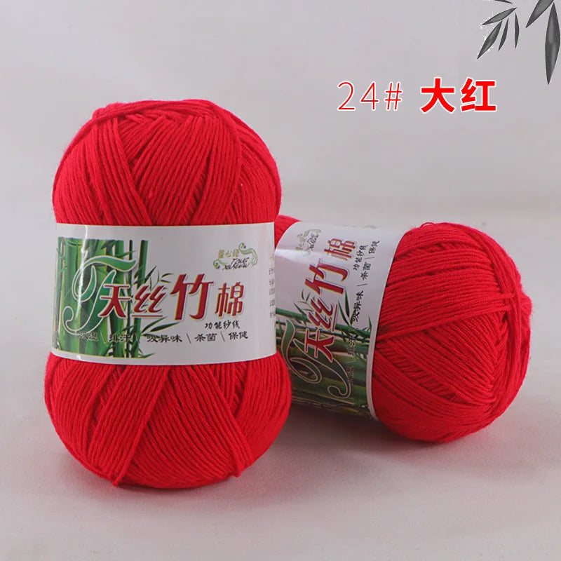 Cotton Bamboo Blend Yarn Hand Knitting Crochet DIY Sweater Dolls