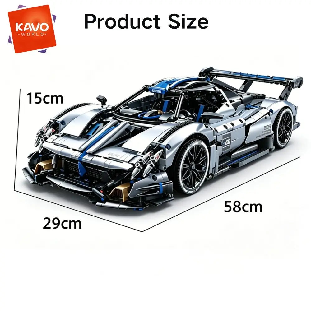 KAVOWORLD Racing Sports Car Building Blocks DIY STEM Assembly Model
