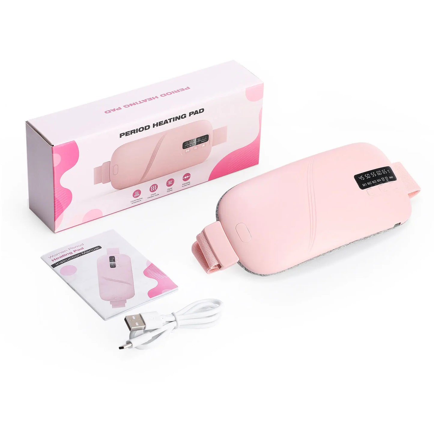 PASTSKY 5 Modes Electric Heating Vibration Waist Massage Belt - Menstrual Cramps Relief