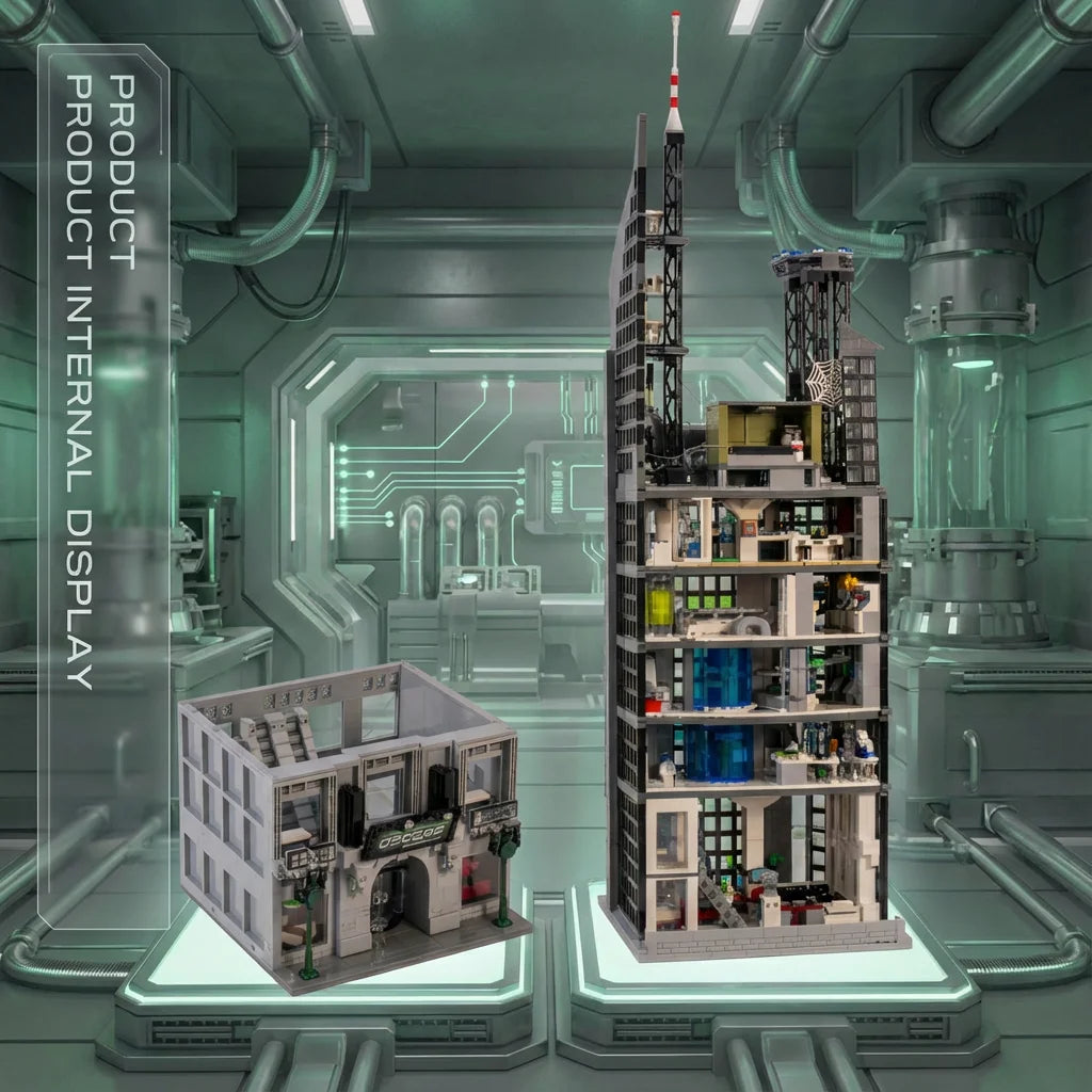 Barweer Spider Oscorp Tower Building Blocks Model Kit
