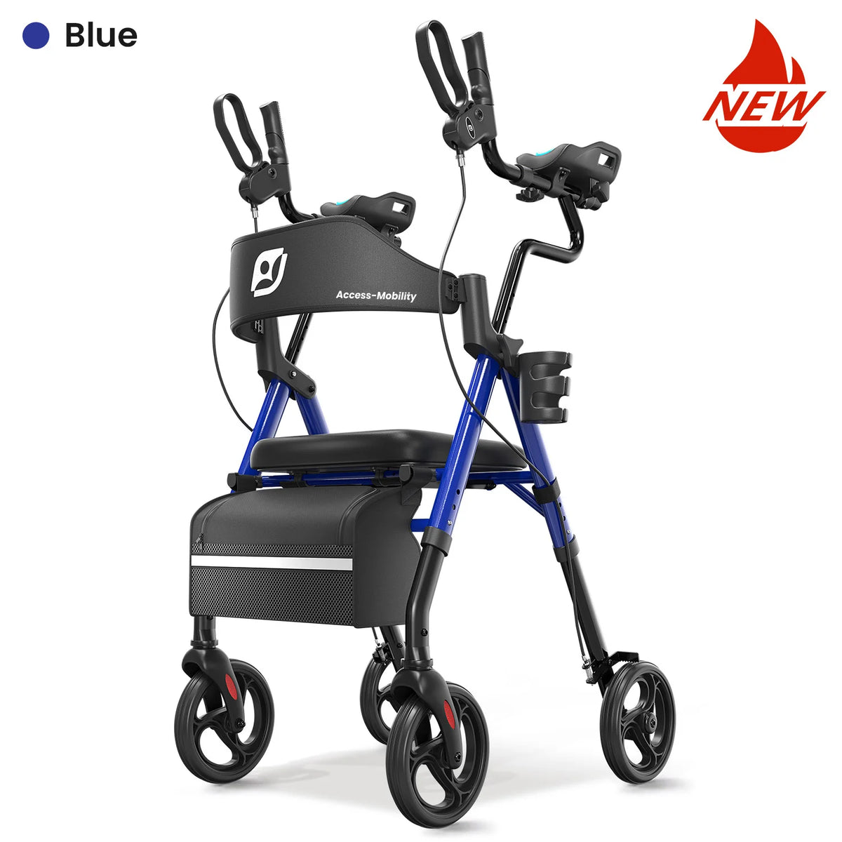 MAIDESITE Upright Rollator Walker With Padded Seat And Backrest