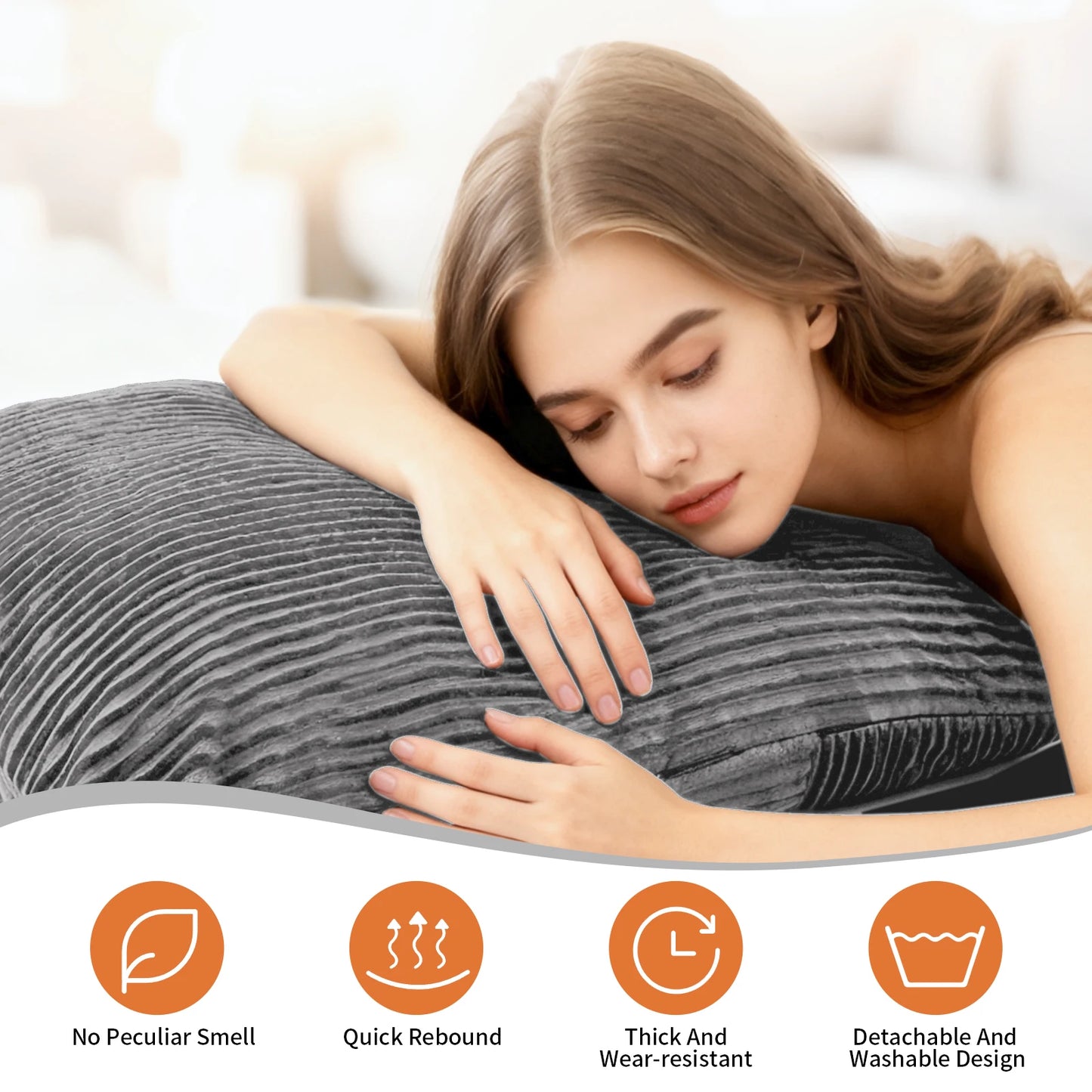 Convertible Bean Bag Chair Floor Cushion For Adults
