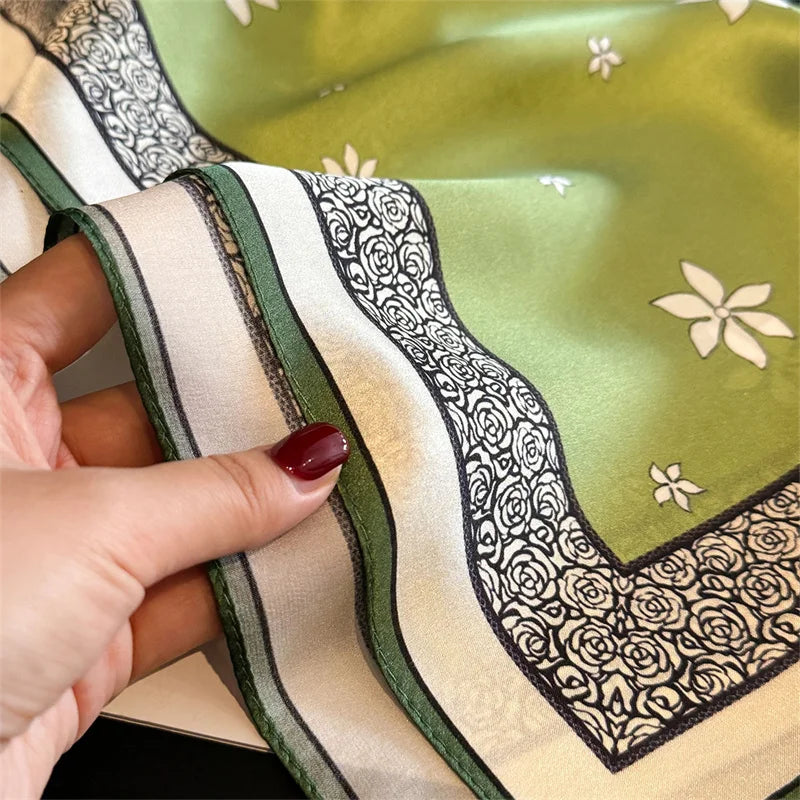 Runmei Mulberry Silk Scarf Bandana for Women Square Hijab Wrap