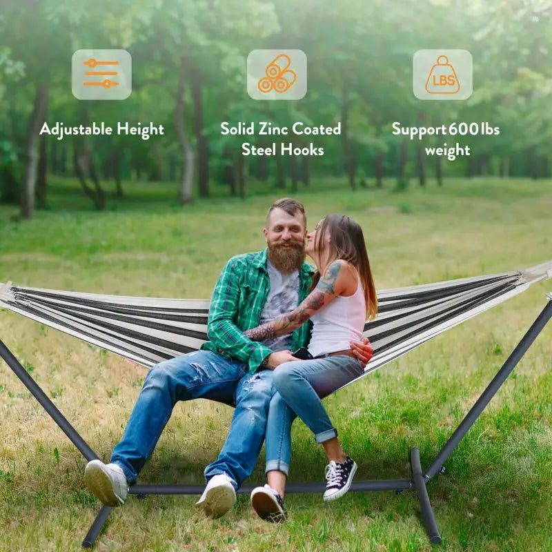 GYROOR Adjustable Stand Hammock With Storage Bag And 600lb Capacity