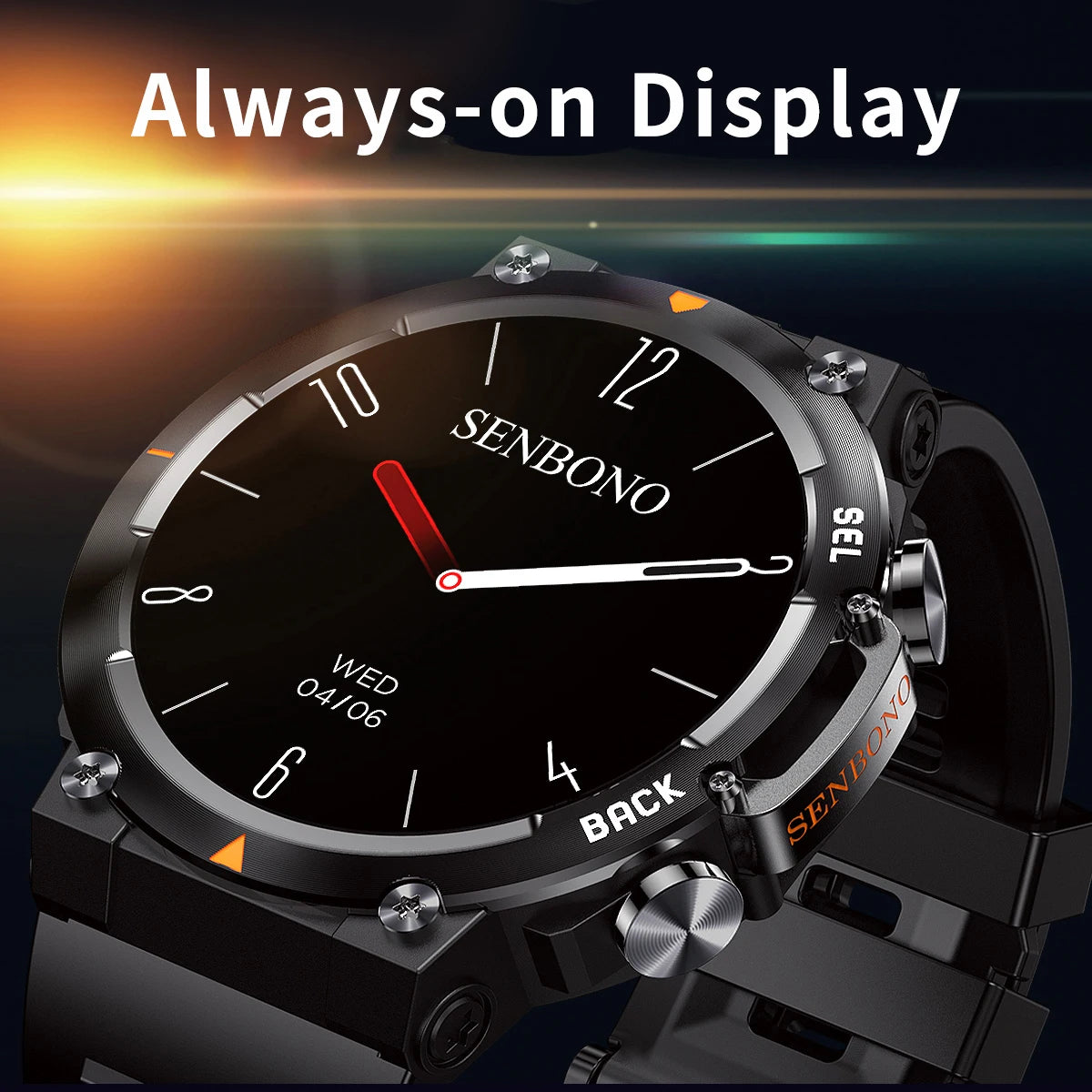 Senbono MAX18 Smart Watch For Men With AMOLED Bluetooth Call