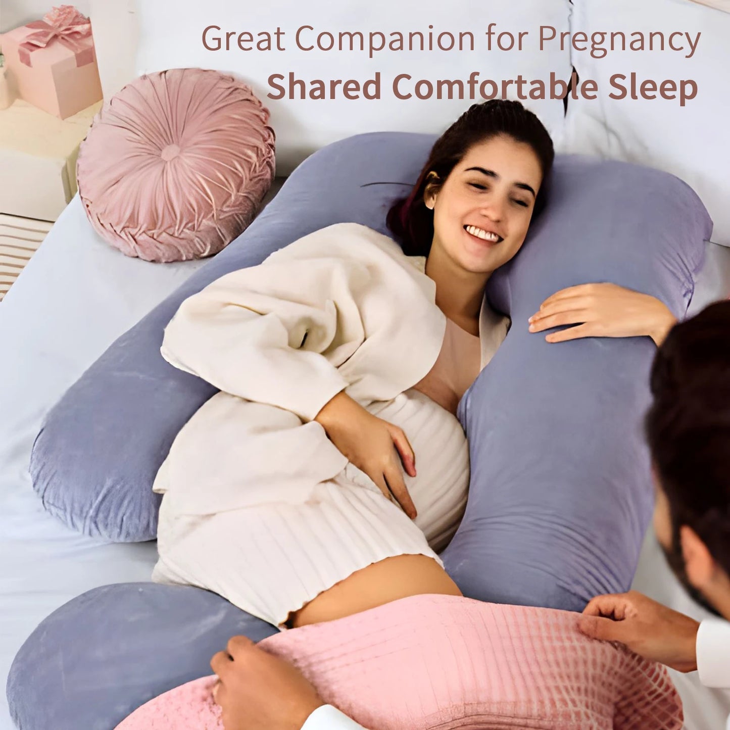 G Shaped Full Body Maternity Pregnancy Pillow With Removable Cover