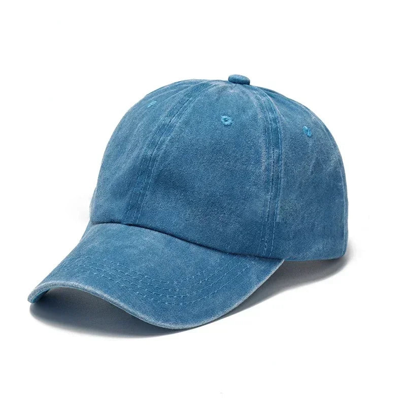 Arthmix Solid Washed Denim Baseball Cap Unisex Cotton Sun Protection Hat