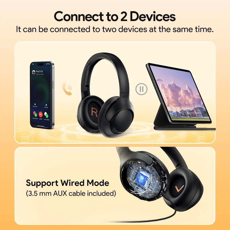 QCY H3 ANC Wireless Headphones Bluetooth 5.4 Hi-Res Audio 60H