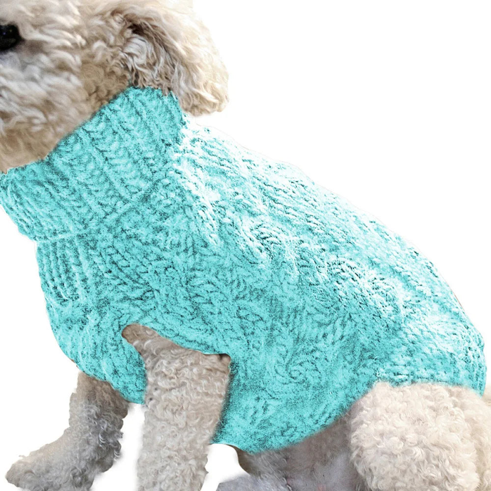 NONECN Dog Sweater Autumn Winter Solid Knit Warm Coat