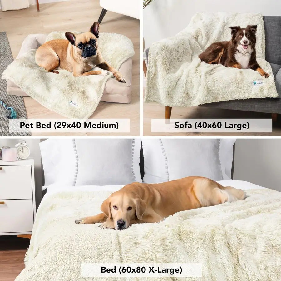 Waterproof Dog Blanket Washable Calming Plush Couch Protector