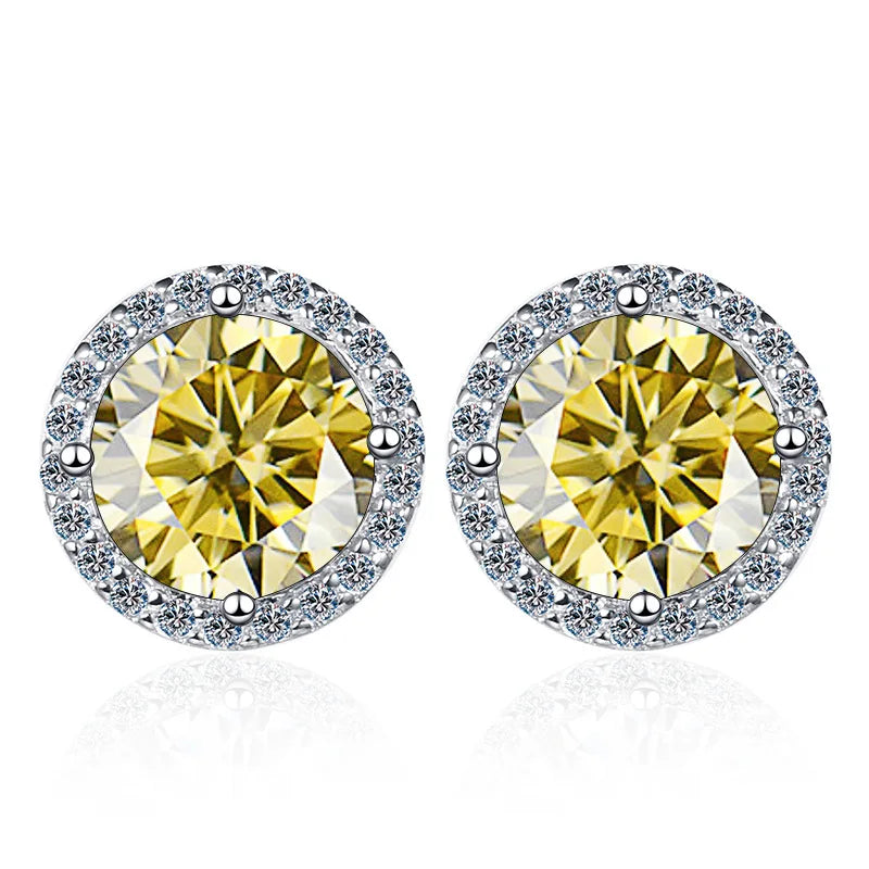 Premium Sterling Silver Moissanite Stud Earrings For Women