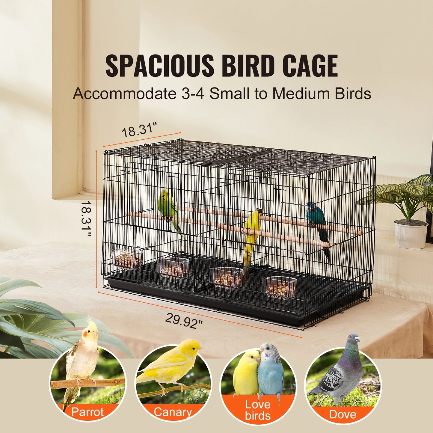 SucceBuy Flight Bird Cage Stackable Divider For Small Birds