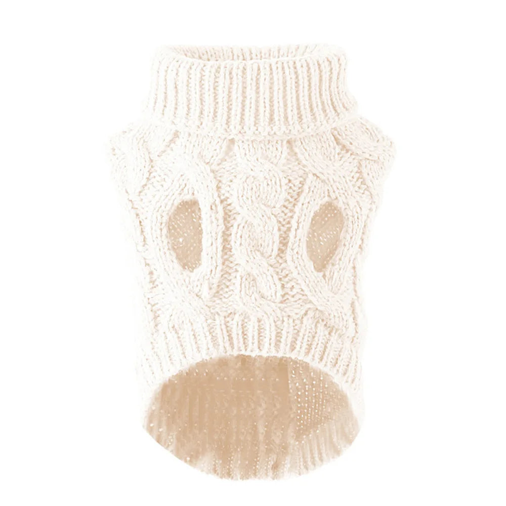 NONECN Dog Sweater Autumn Winter Solid Knit Warm Coat