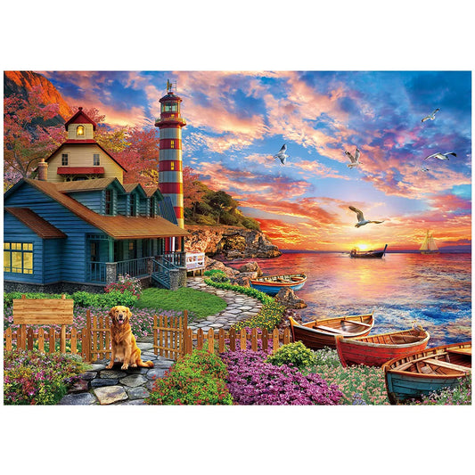 Sunset Lighthouse Jigsaw Puzzle For Adults And Family Night