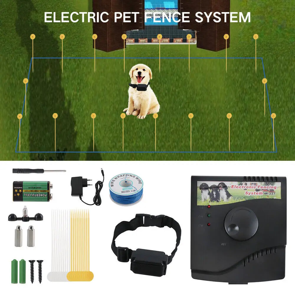 Electric Dog Fence System For Pets Containment With Waterproof Shock Collar Outdoor